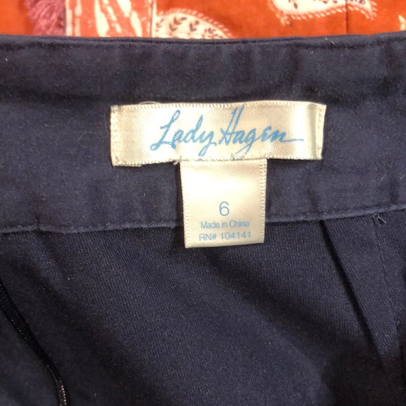 Lady Hagen Navy Blue Skort with gold and pearl buttons - Picture 2 of 5